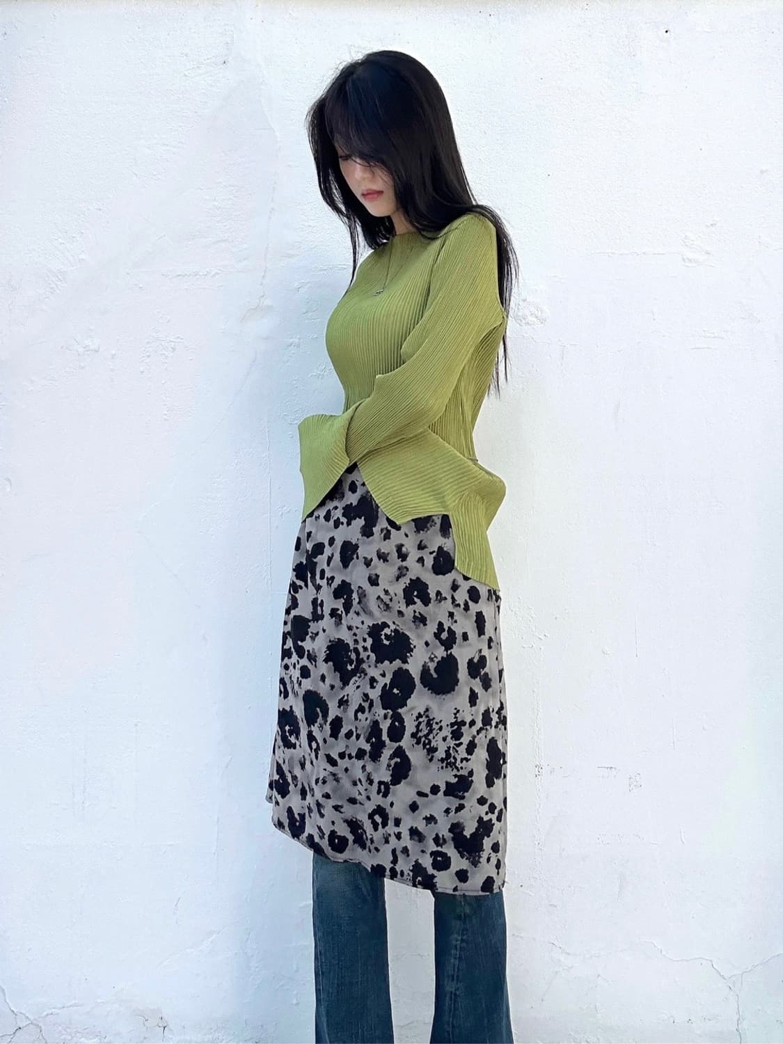 Basic pleats top / apple green 상품이미지1
