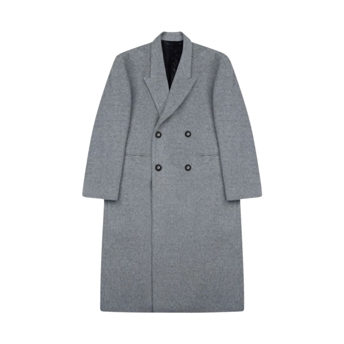 [M] STU 오버핏 더블 브레스티드 캐시미어 코트 그레이 상품이미지1