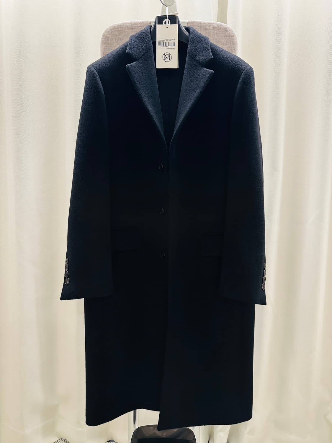 [44] 마마가리 캐시미어 히든 싱글 롱코트 블랙 상품이미지2
