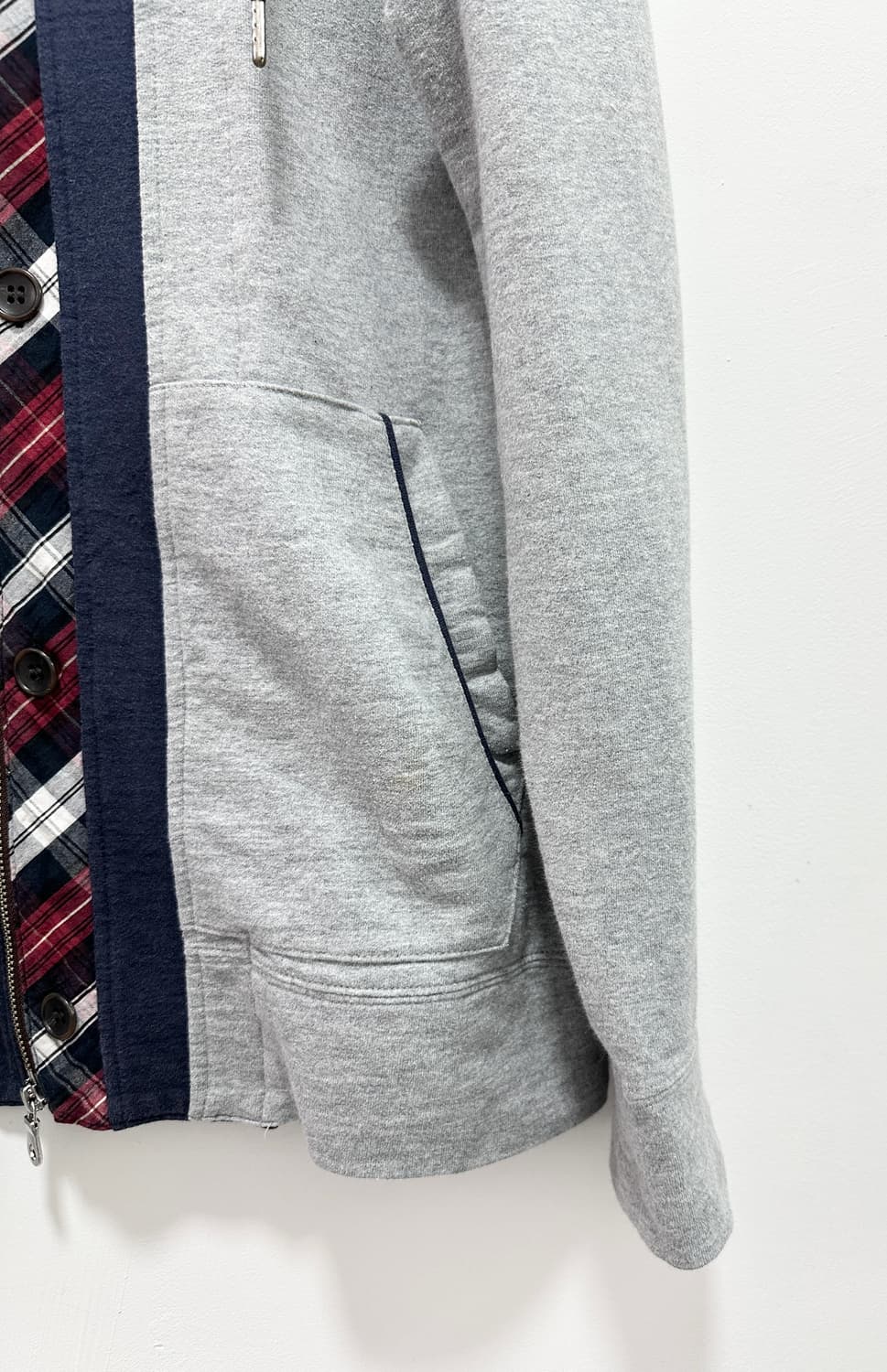 TK 2way check detail full hood zip 상품이미지4