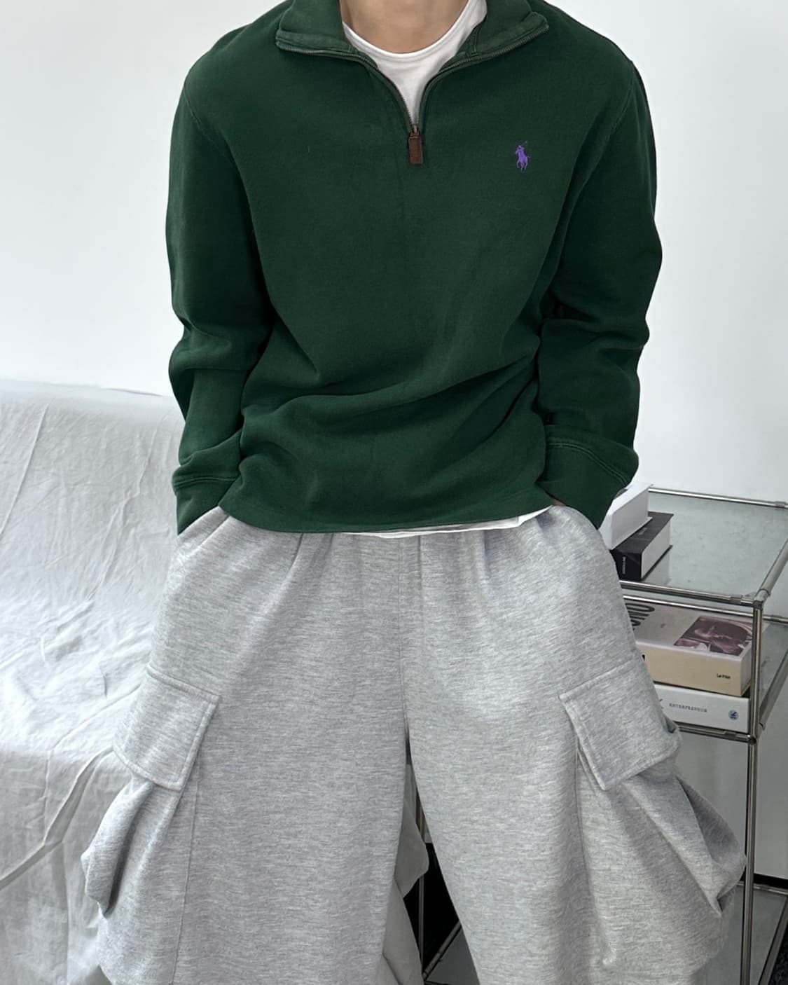 폴로 랄프로렌 그린 하프집업 M 상품이미지1