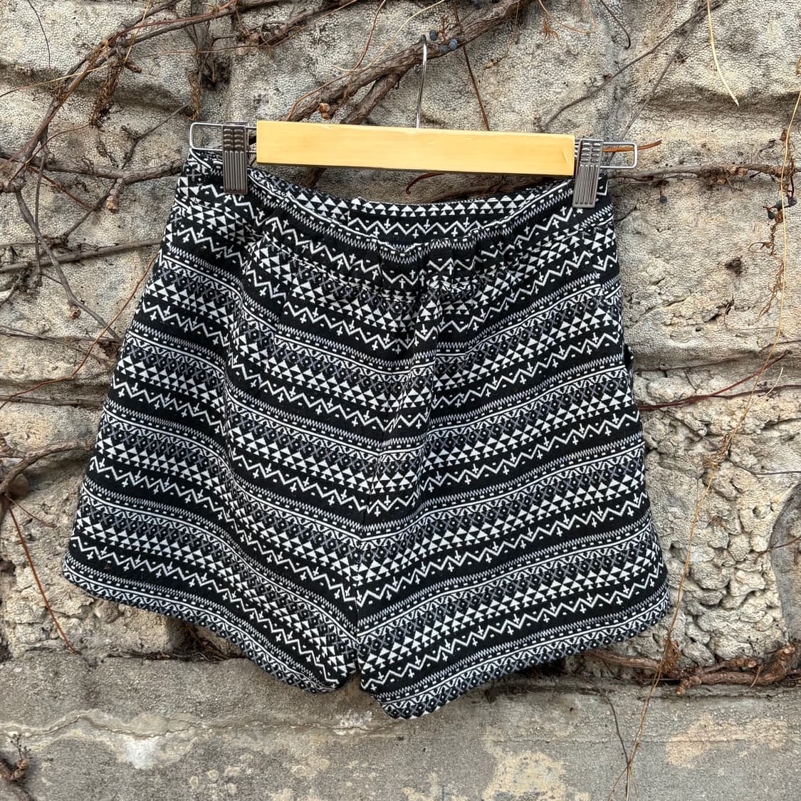 빈티지 기하학 패턴 자수 자카드 하이웨스트 팬츠 반바지 상품이미지2