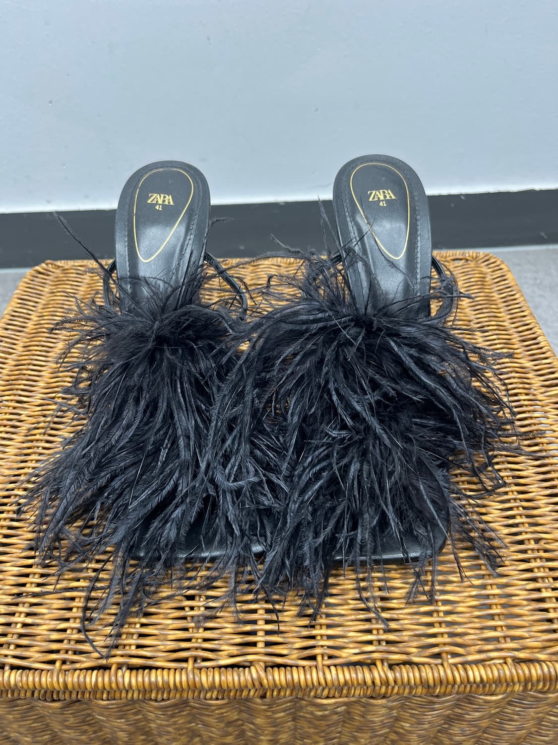 Zara 퍼 힐 블랙 41 상품이미지1