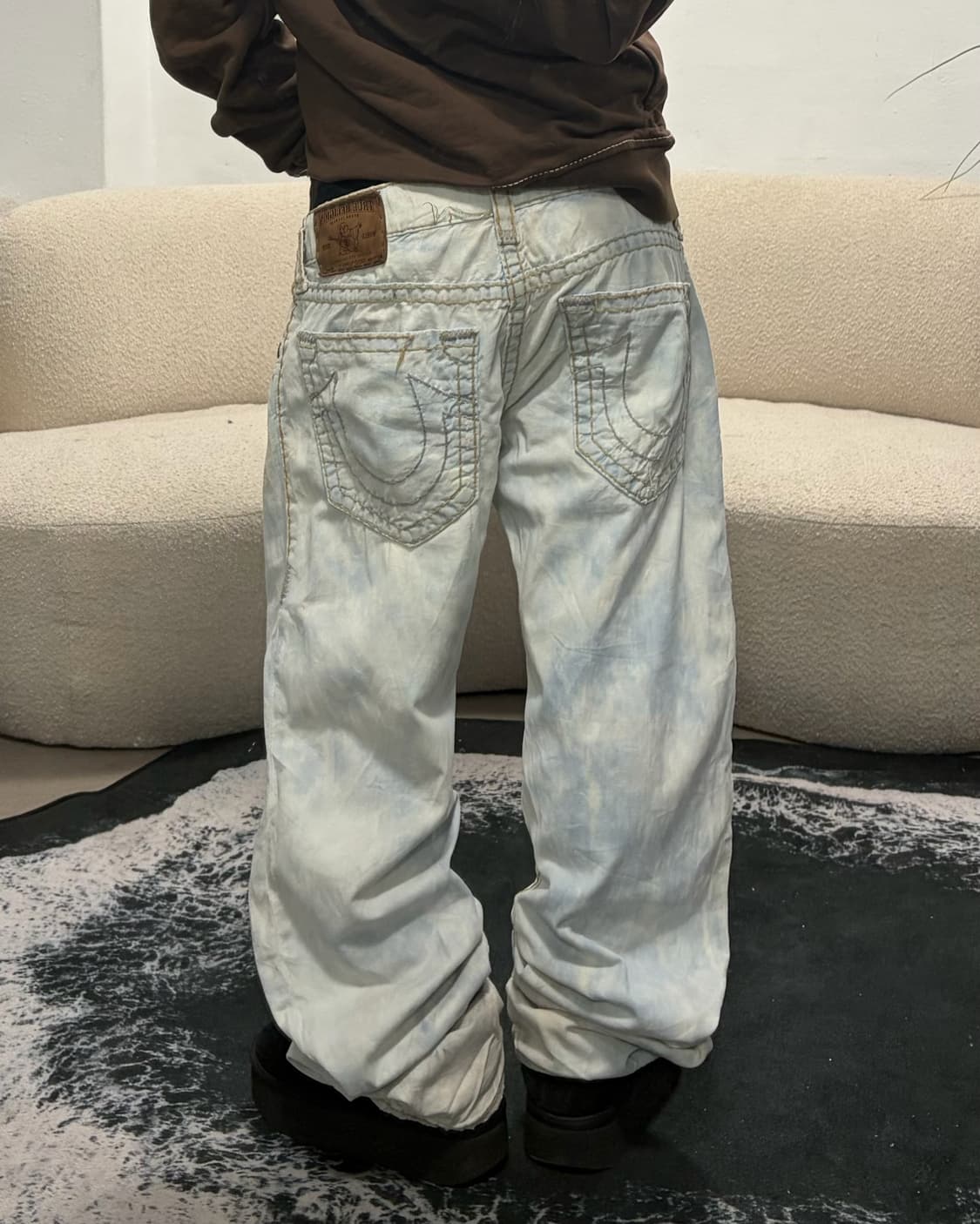 90s TRUERELIGION geno super T 스티치 데님팬츠 상품이미지1