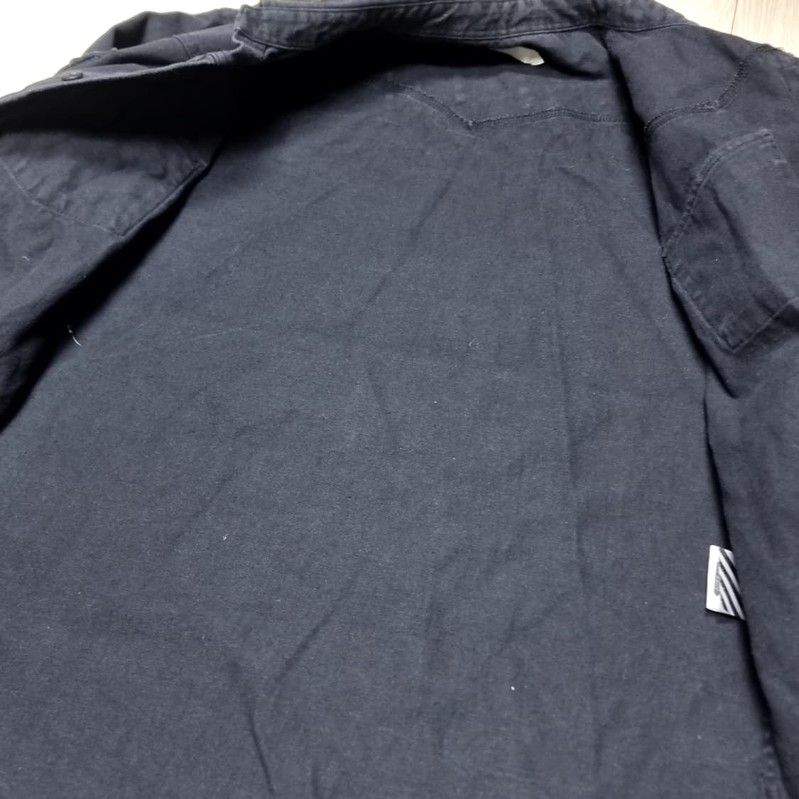 오프화이트 블랙 데님 셔츠 남방(100) 상품이미지6