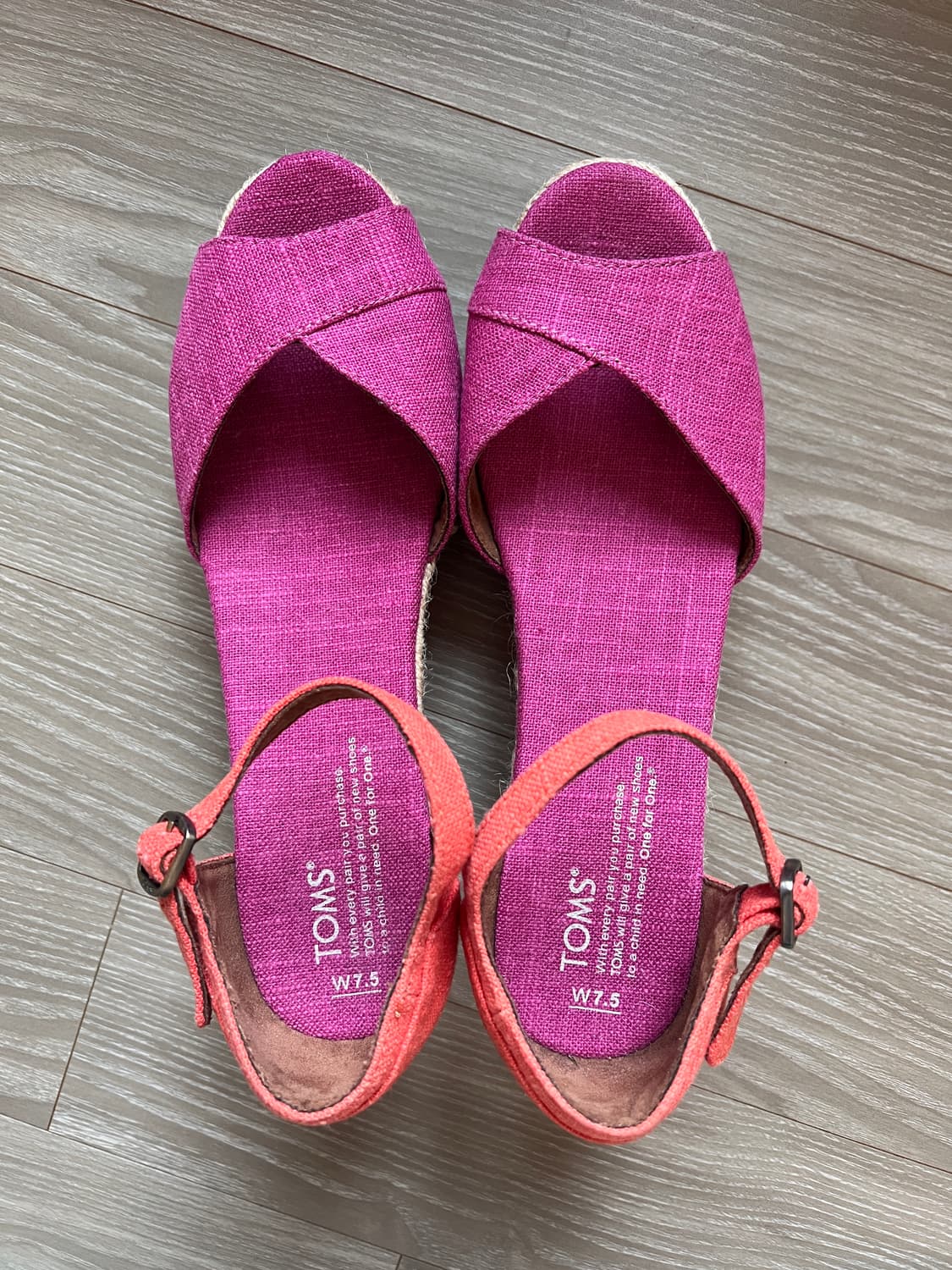 새상품 탐스 TOMS 웨지힐 샌들 에스파드류힐 7.5 상품이미지1