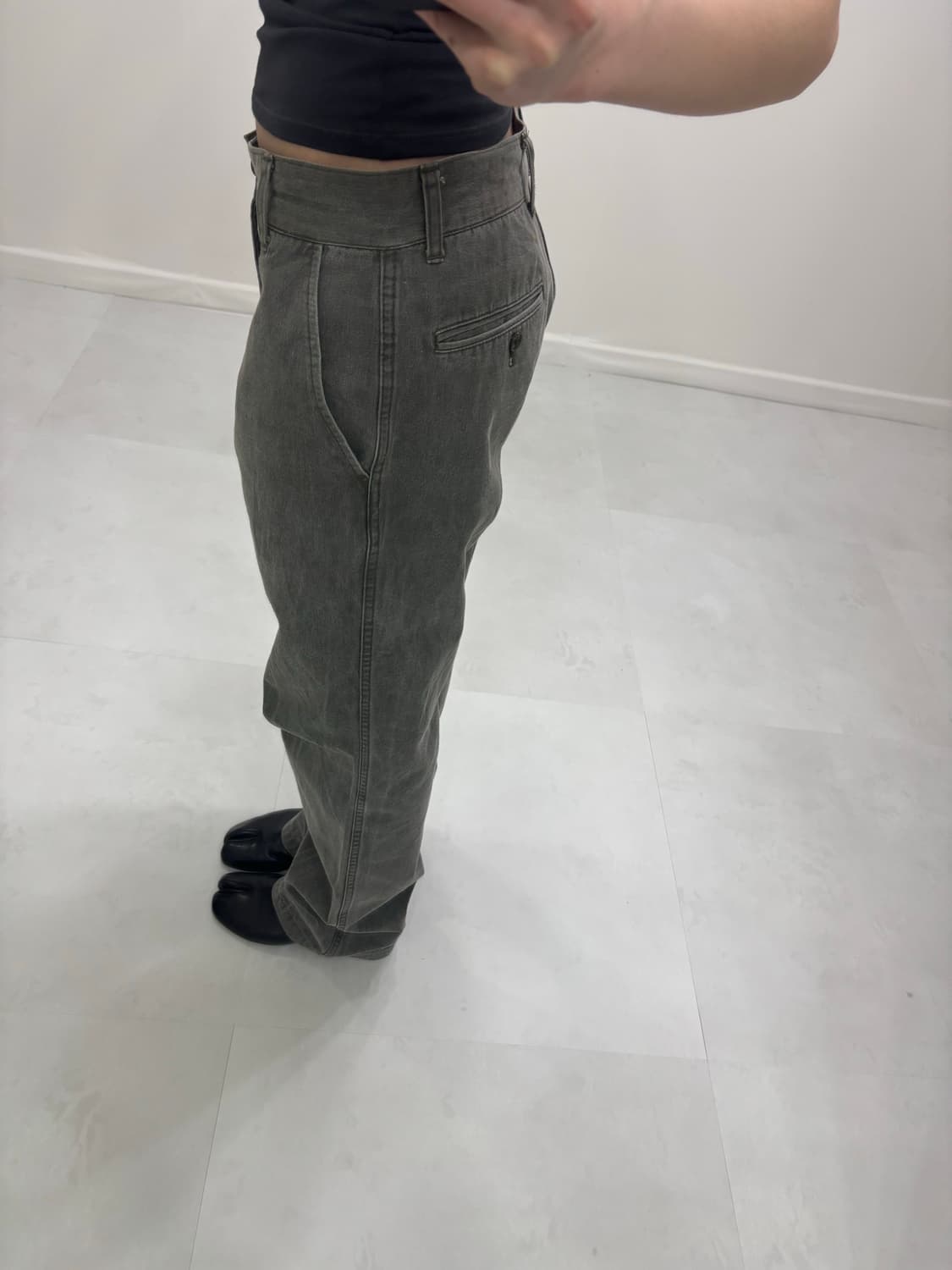 KHAKI GRAY WASHED PANTS 상품이미지4