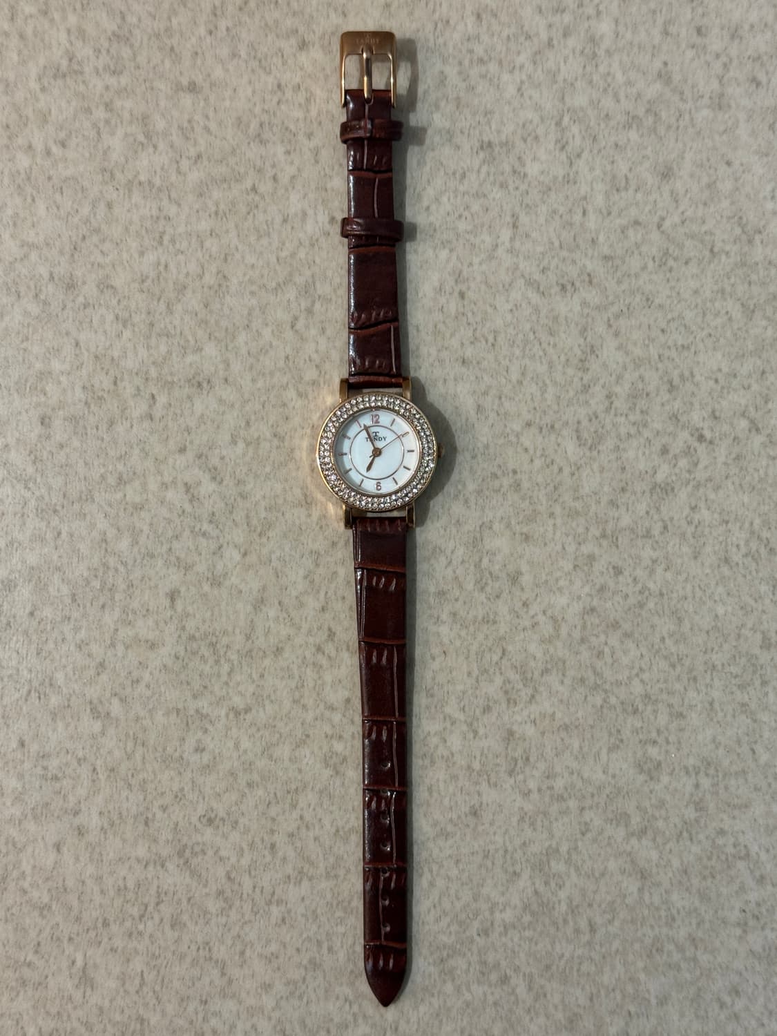 탠디 여성용 가죽 손목시계 브라운 상품이미지1