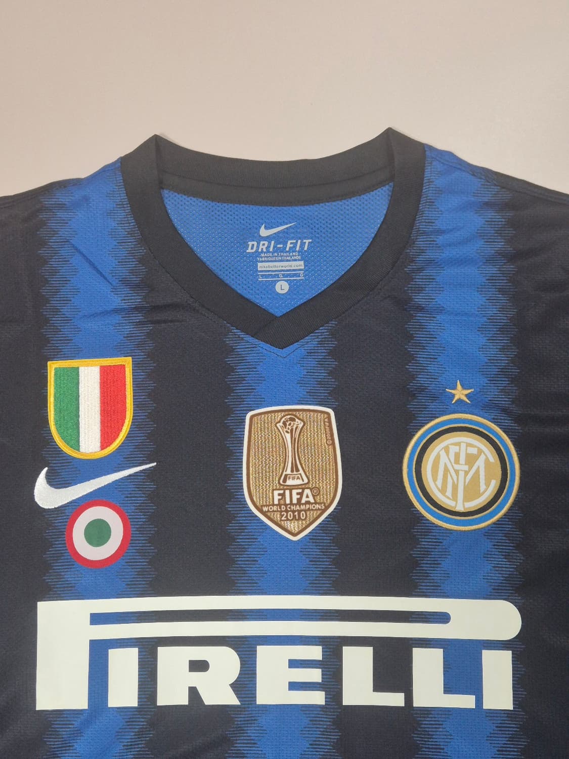 10-11 인터밀란 홈킷 챔스패치 마이콘 유니폼 L사이즈 레플리카 상품이미지3