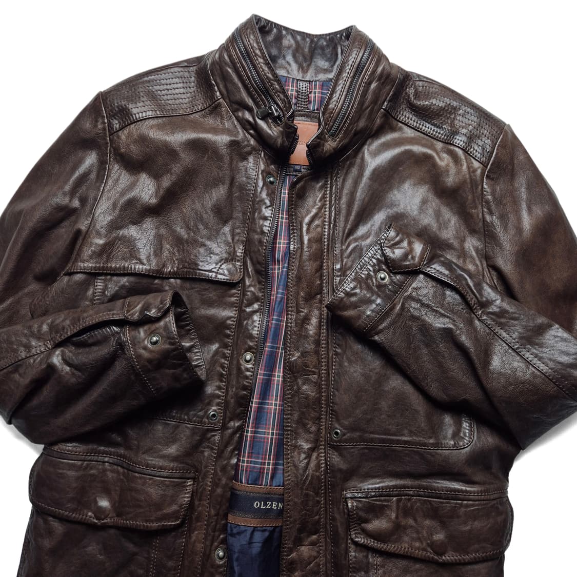 [L] 올젠 4포켓 견장 양가죽 자켓 상품이미지1