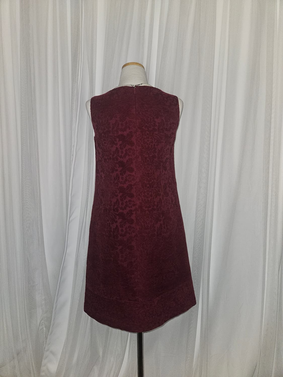 proportion 다크체리 자카드 패턴 미니 드레스 상품이미지3