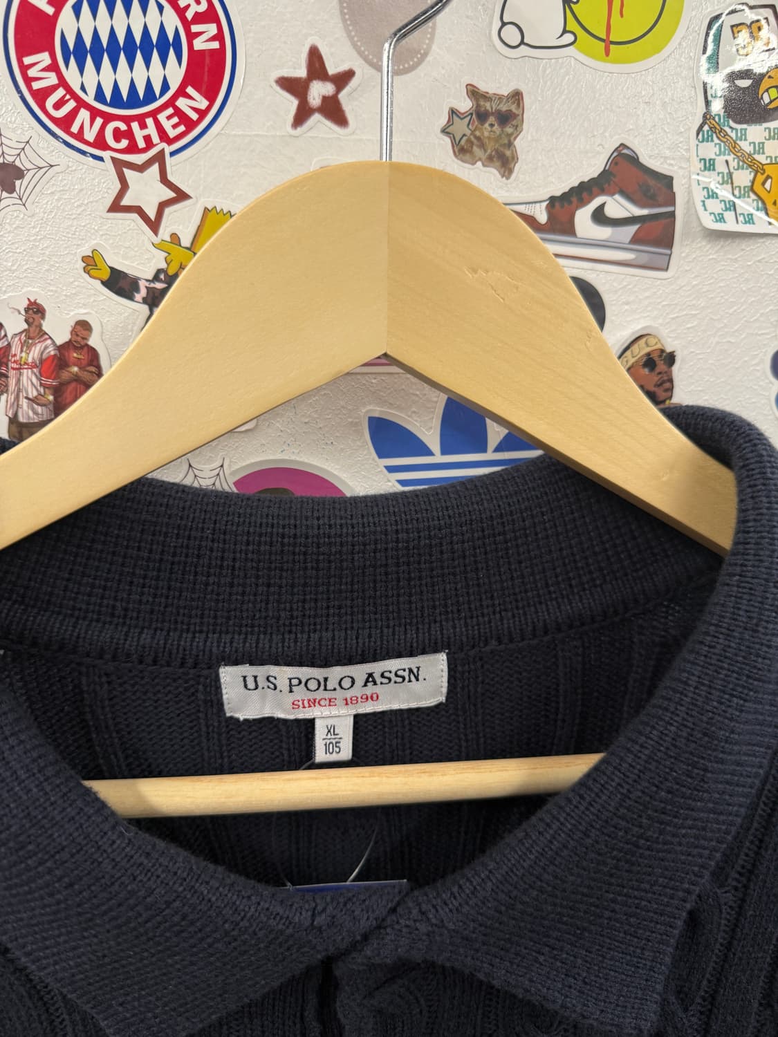 유에스폴로어센 자수 네이비 꽈베기 니트 XL 상품이미지5