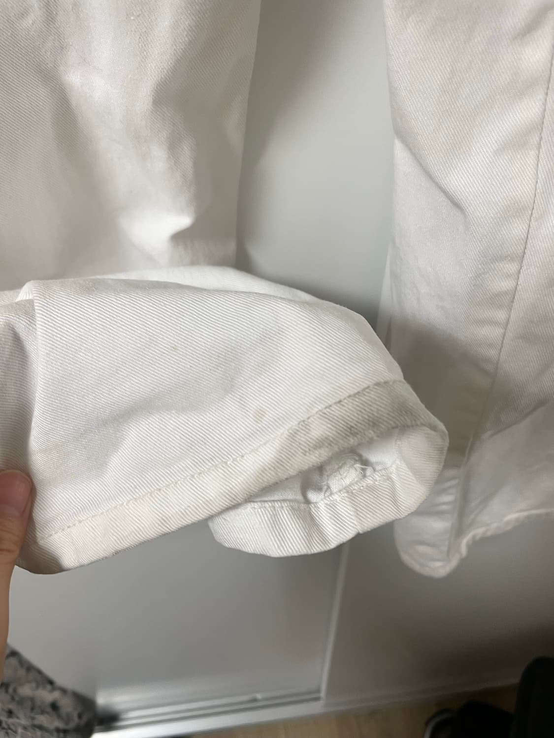 오헤시오 와이드스타 코튼 팬츠 화이트 상품이미지10