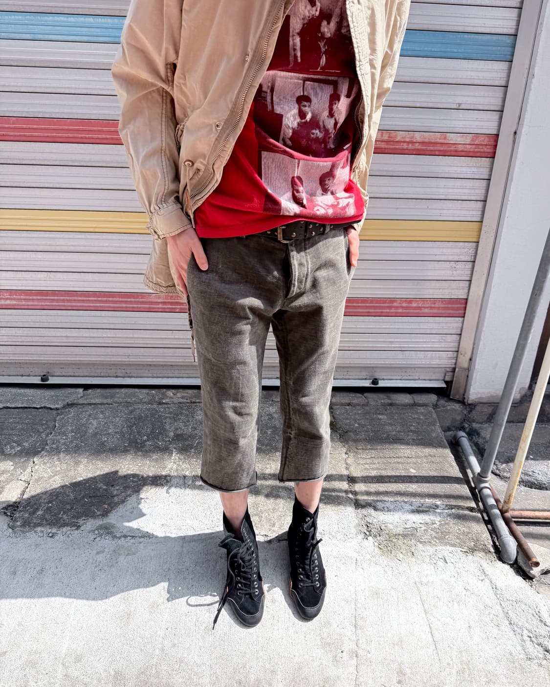 wjk 오버다이 데님 카프리 팬츠 상품이미지7