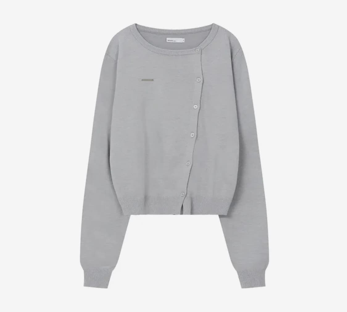 Unbalanced knit cardigan GREY 상품이미지2