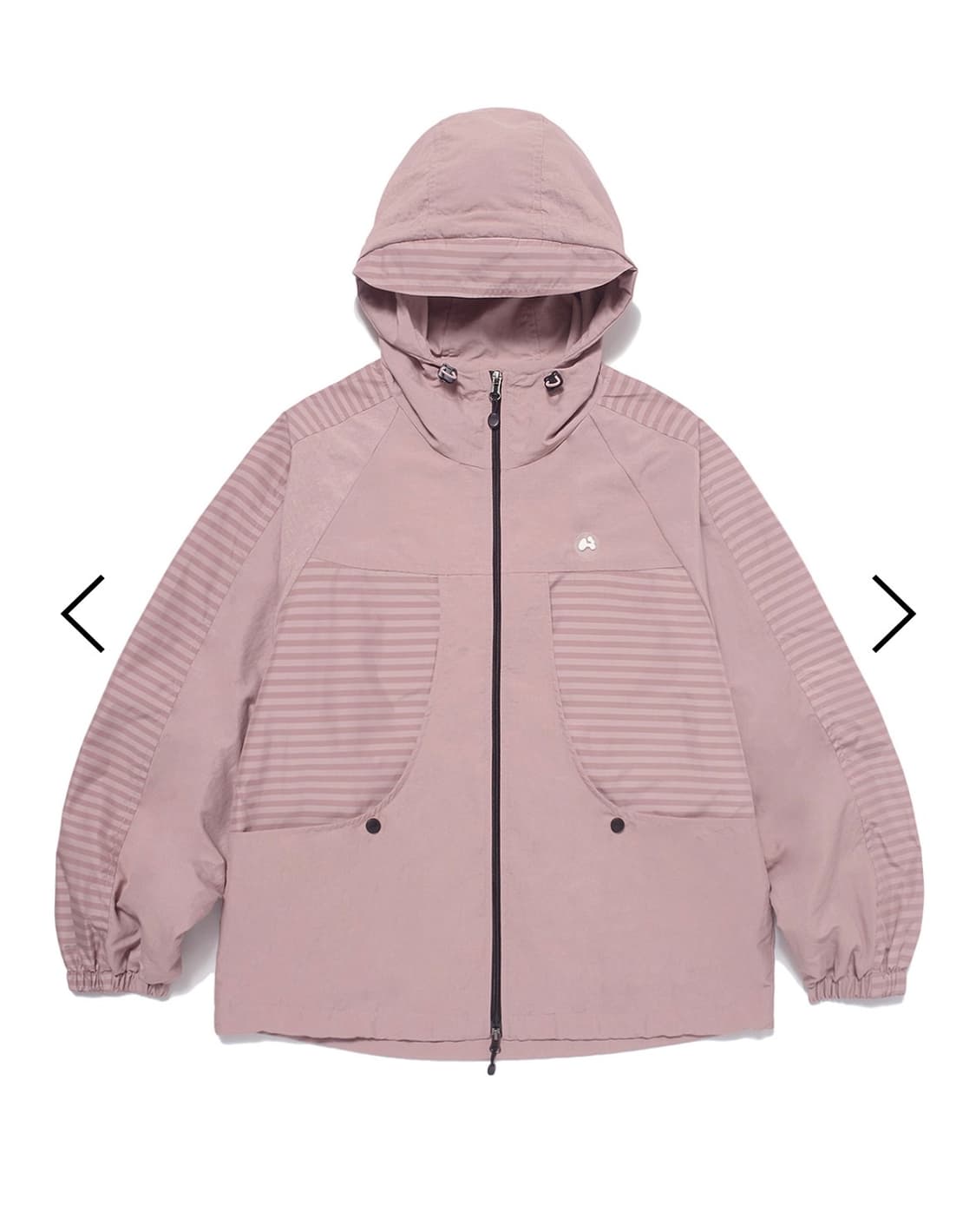 허그유어스킨 스트라이프 바람막이 애쉬핑크 상품이미지1