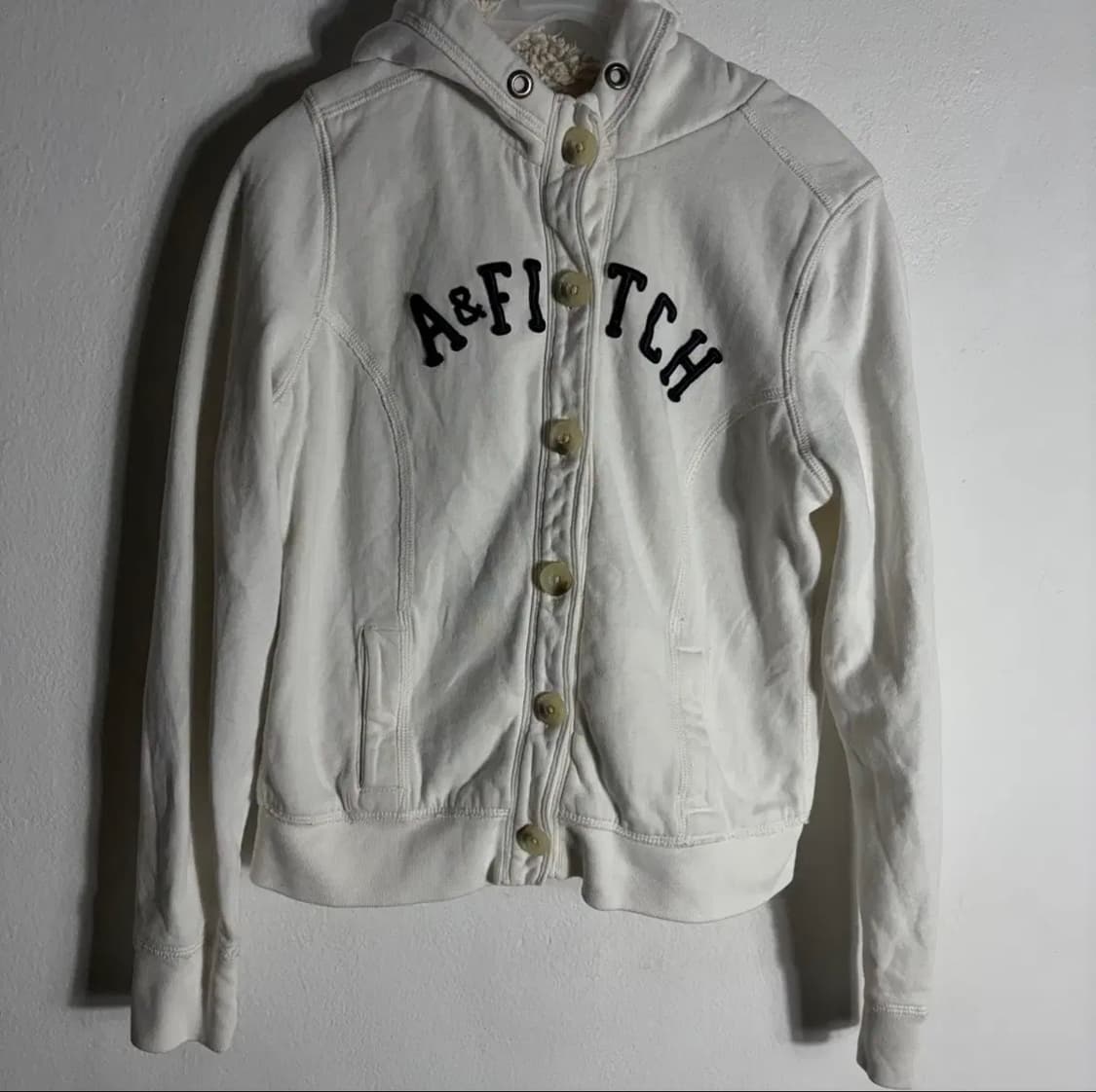 아베크롬비 화이트 후드 가디건(L) 상품이미지1