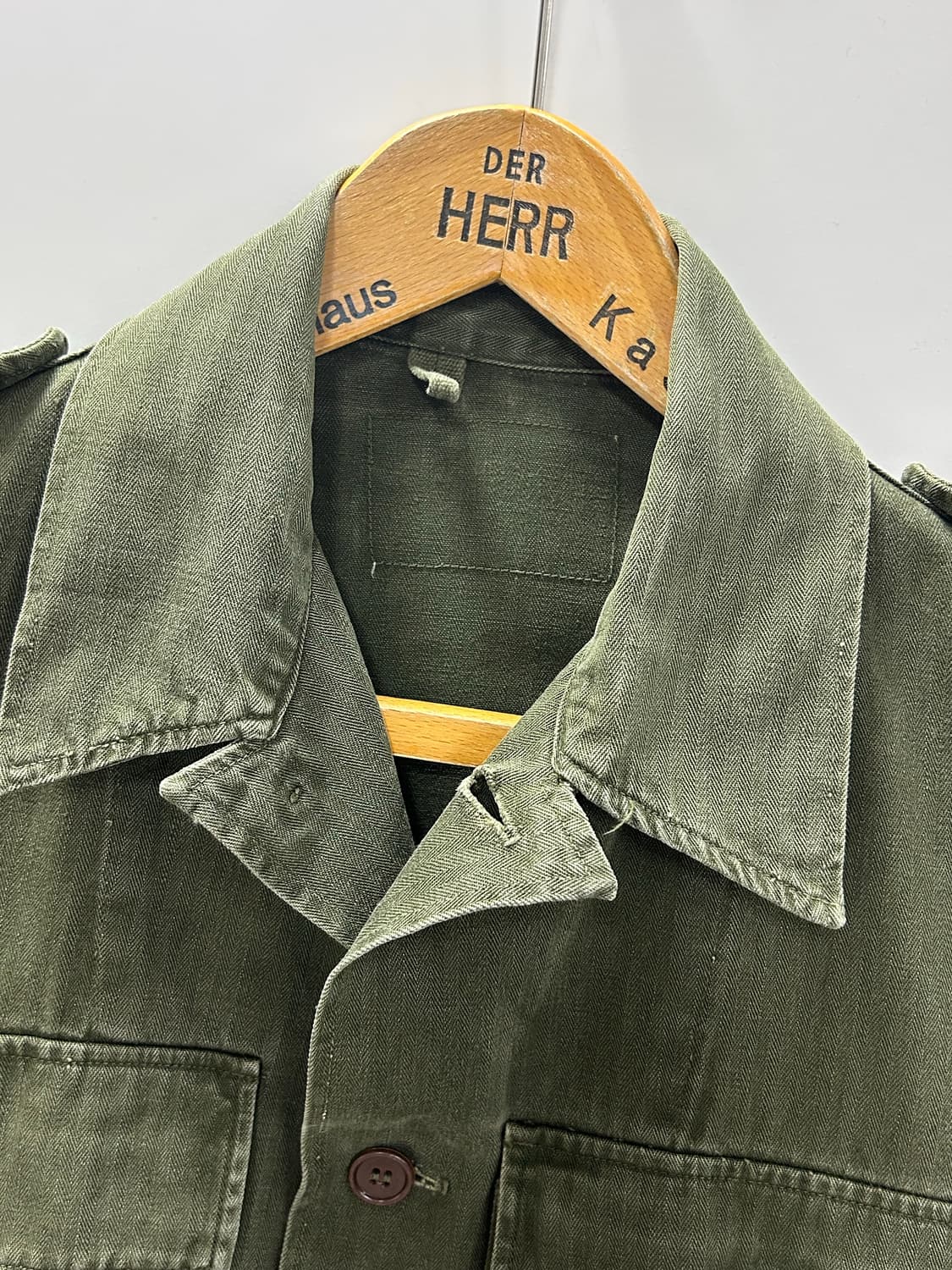 50s-70s 네덜란드군(Dutch army) HBT 유틸리티 셔츠 자켓 상품이미지2