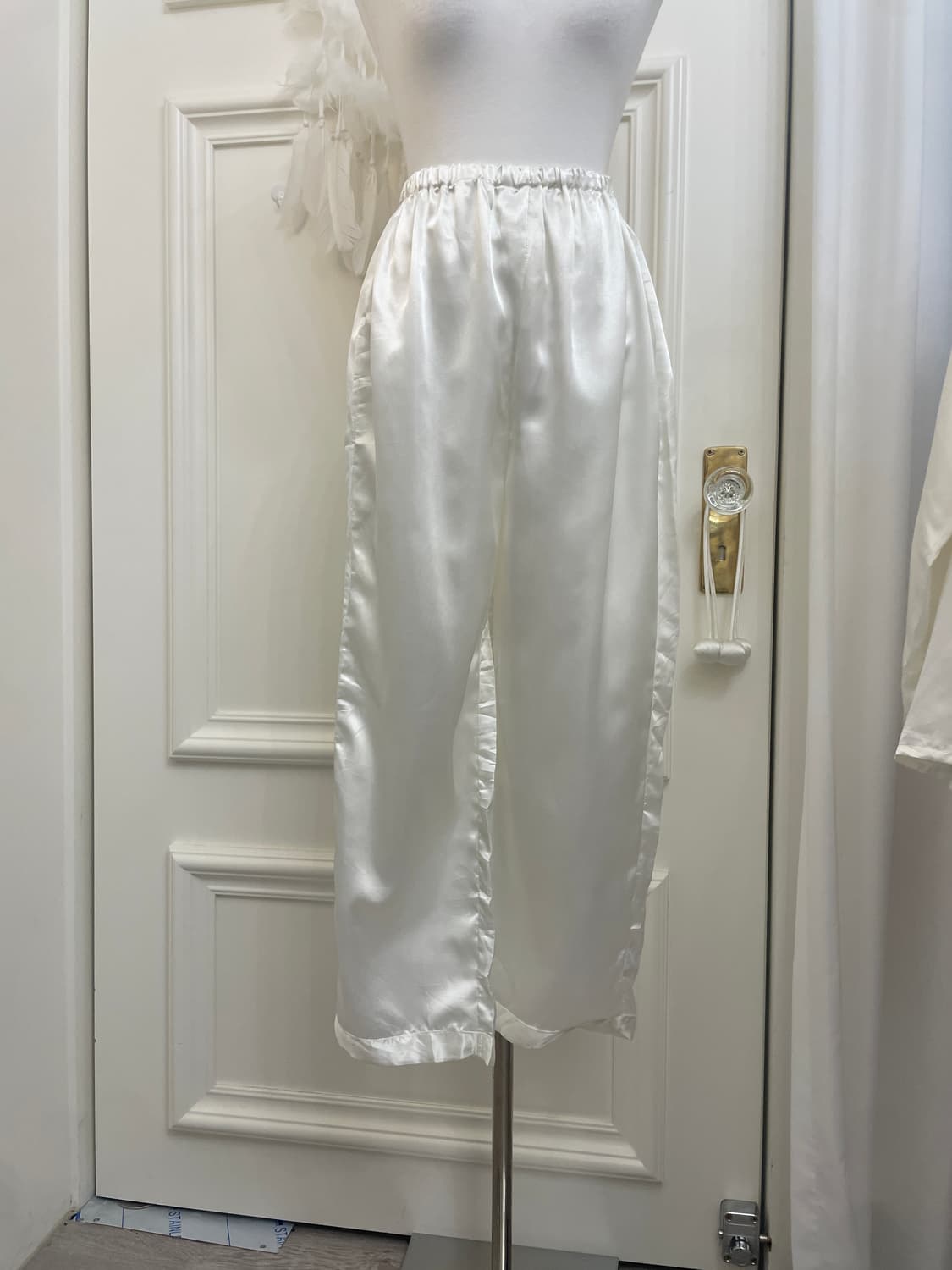 white 100% silk pajama set(size-L) 상품이미지9