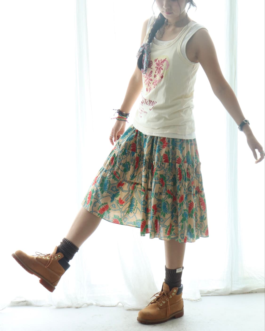 [Marc Jacobs] Green Floral Tiered Skirt 상품이미지5