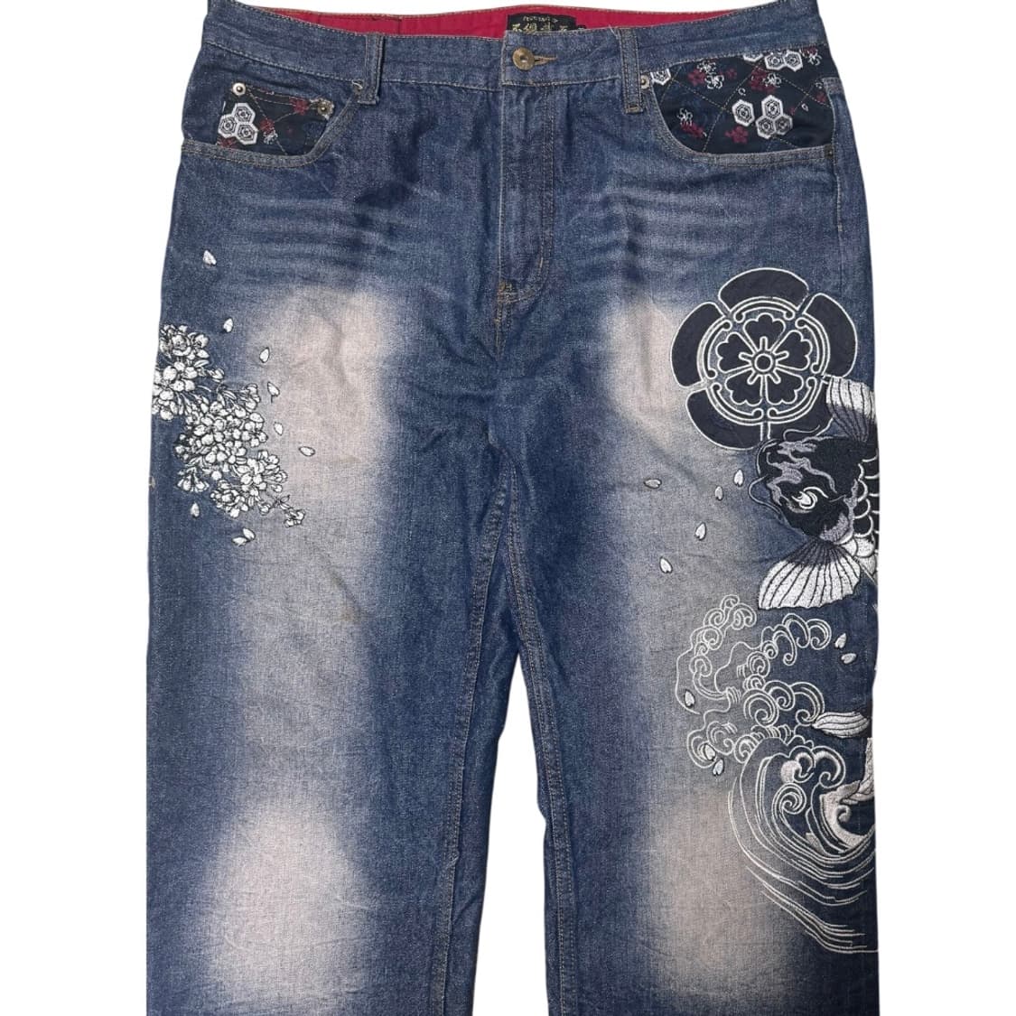 불구대천 포츈 잉어자수 데님팬츠 상품이미지4