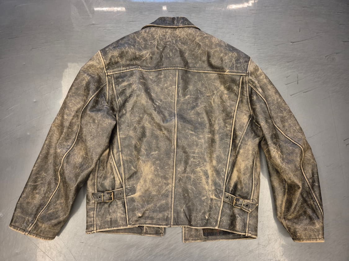 90s Henry Maddock hard faded 레더 자켓 상품이미지2