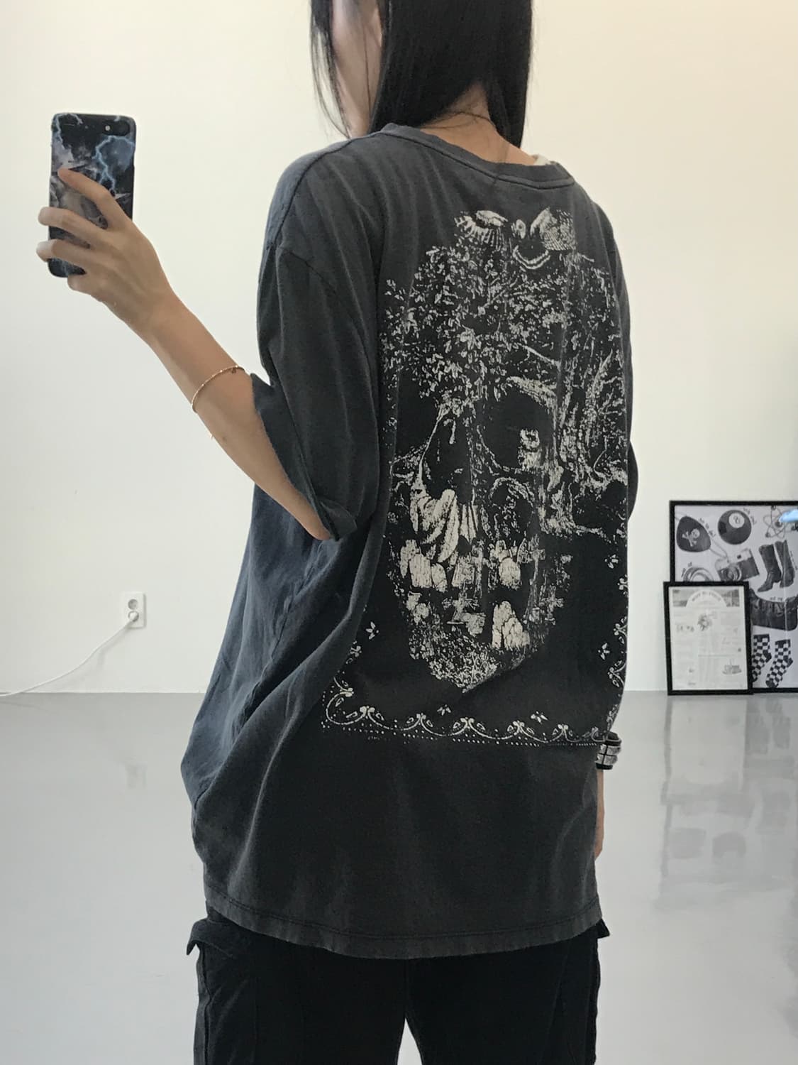 ALLSAINTS  스컬 차콜 반팔 상품이미지2