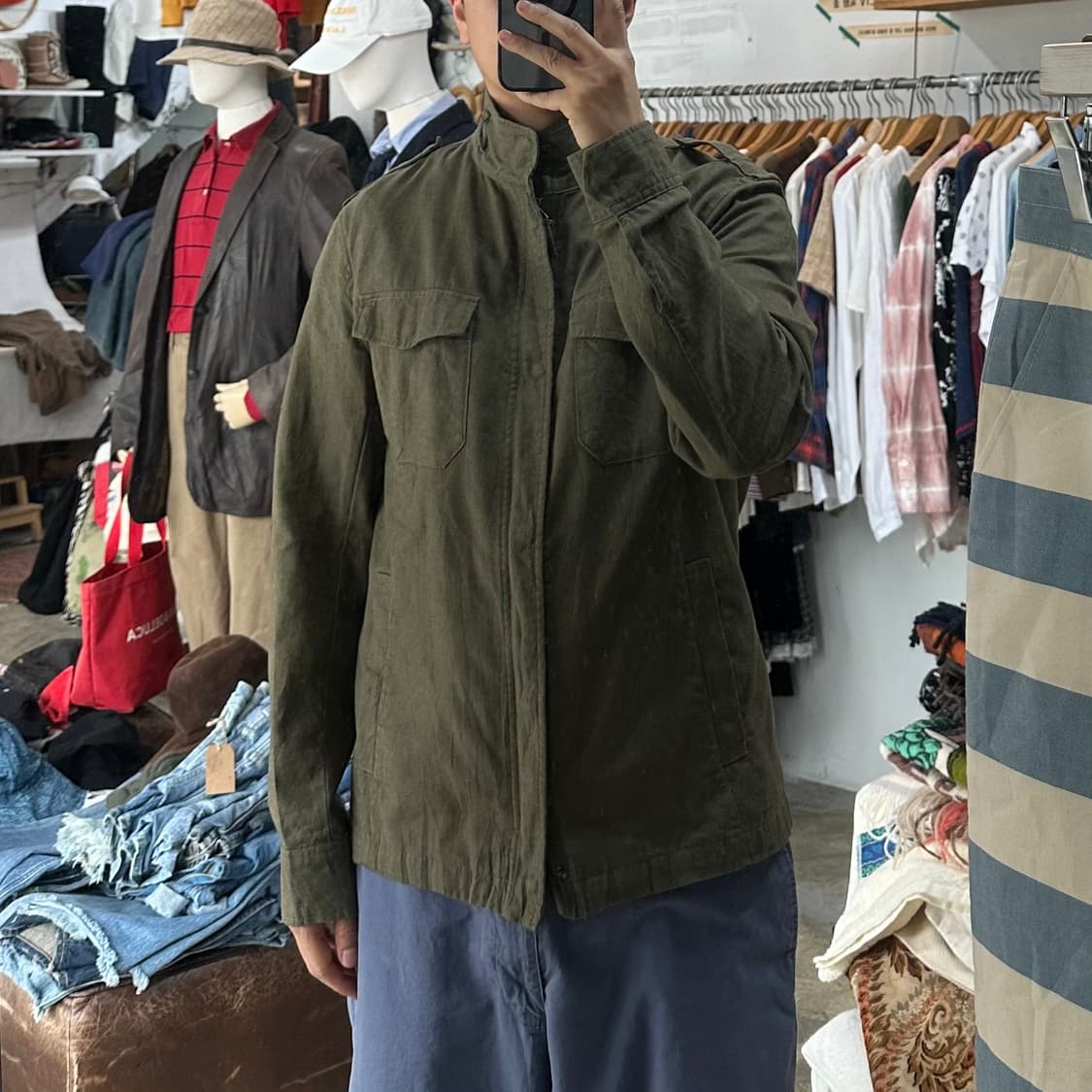 (착용컷) 유니클로 밀리터리 린넨 자켓 (남성용 100) 상품이미지3