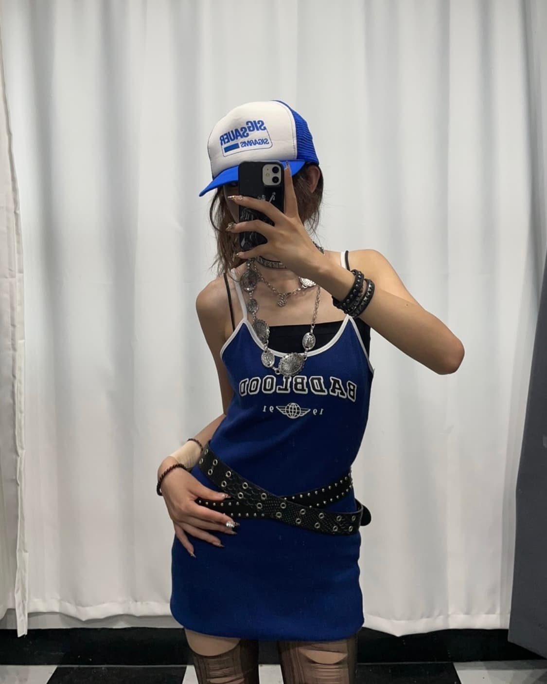 🎸블루 슬리브리스 원피스🎸 상품이미지4