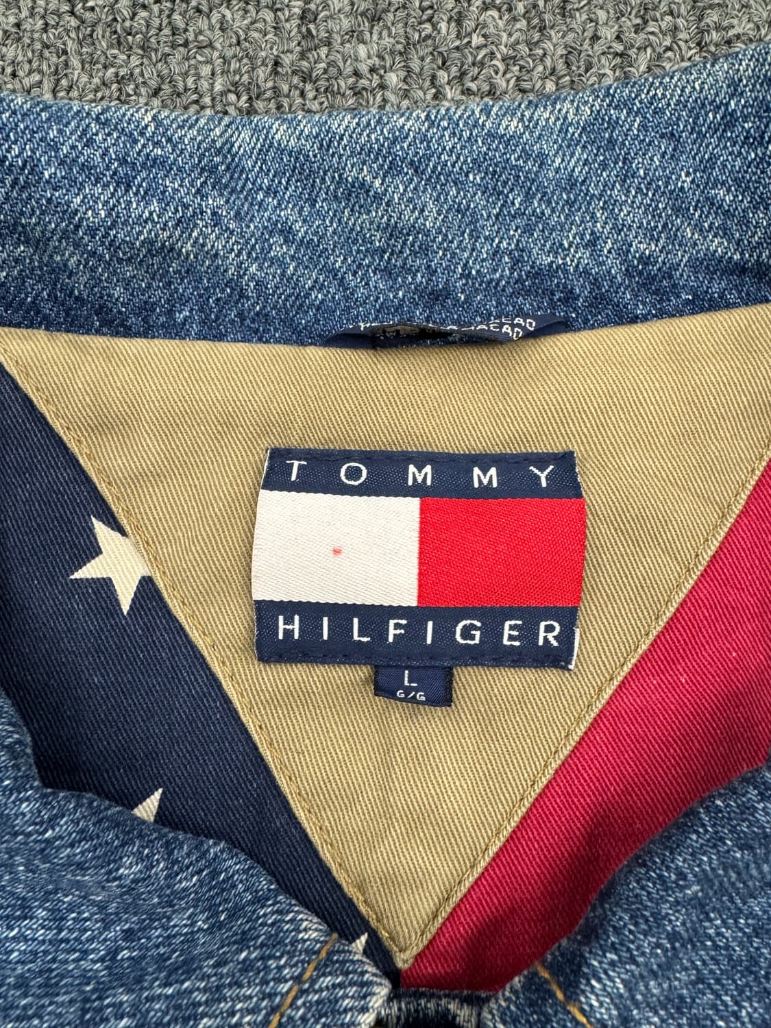 L)타미힐피거 빈티지 빅 로고 패치 데님 자켓 상품이미지5