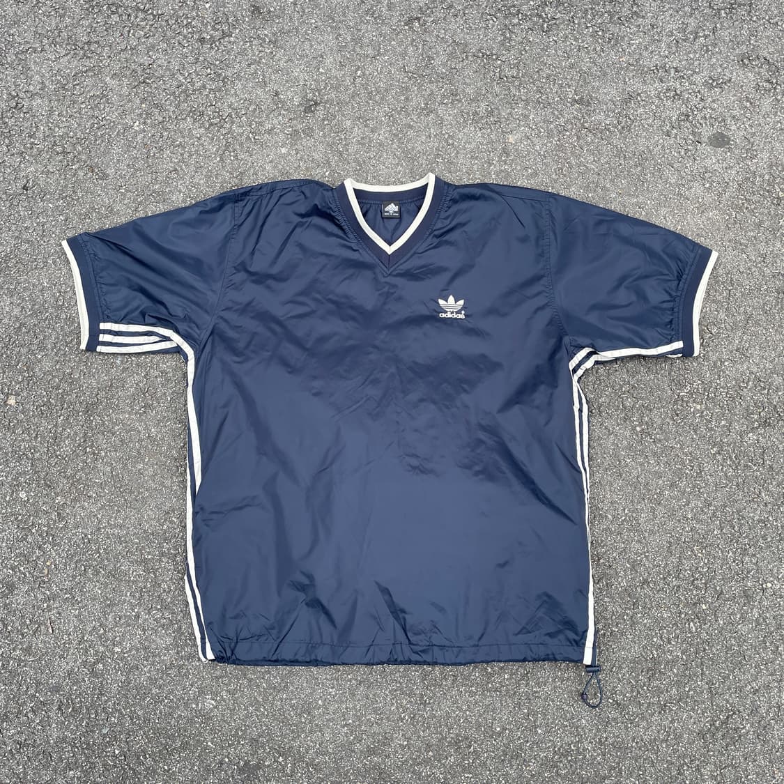 90s 아디다스 올드스쿨 웜업 트랙자켓 반팔 바람막이 XL 상품이미지3