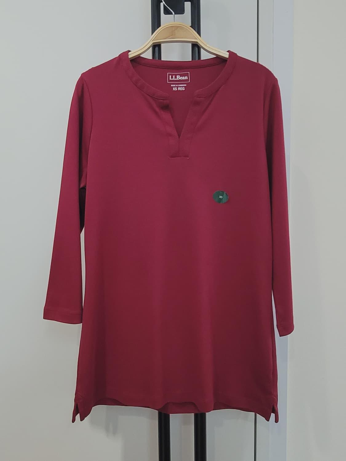 엘엘빈 LLBean 코튼 튜닉 다크 크랜베리 XS 여성 44~55 새제품 상품이미지1