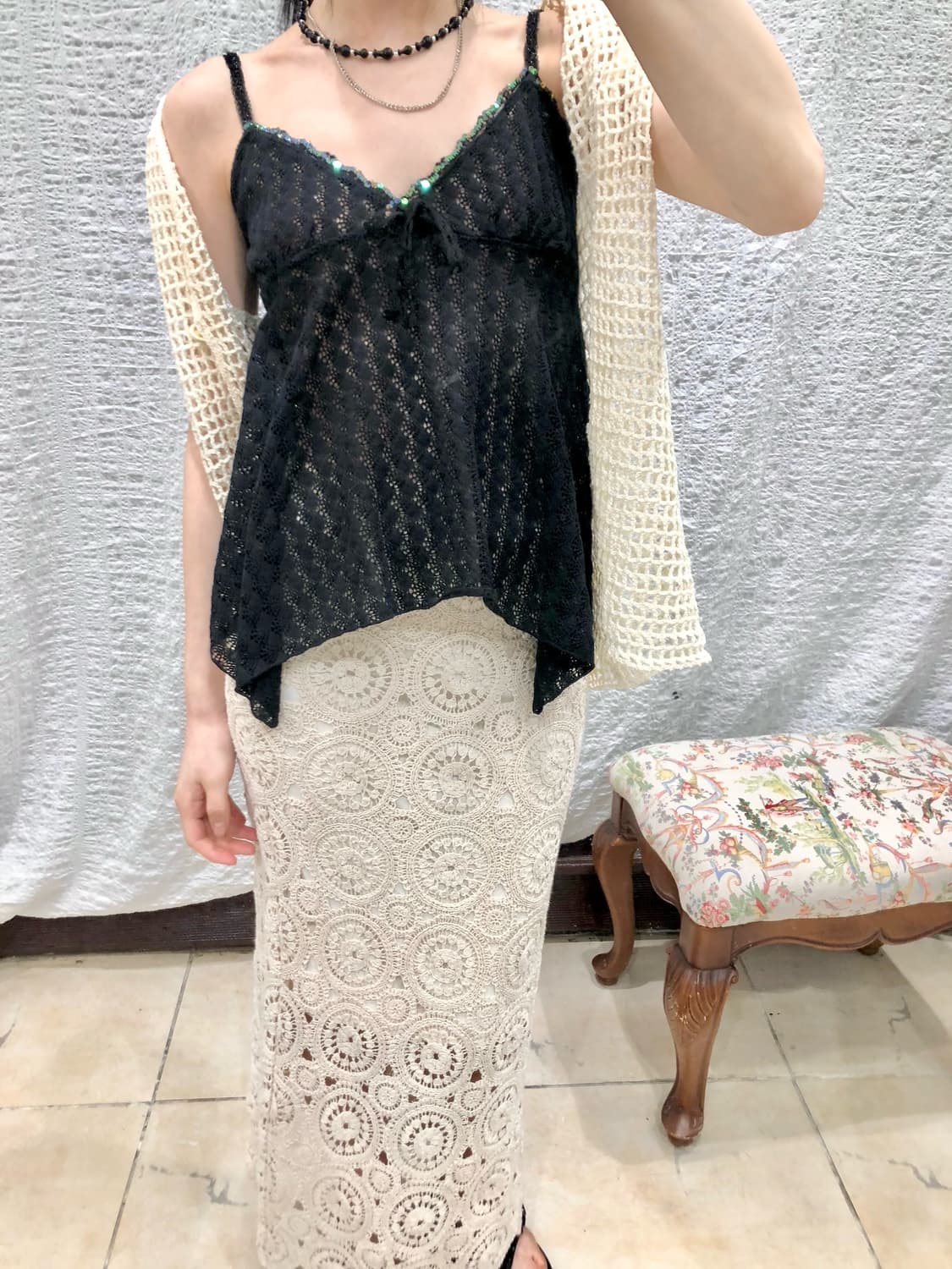 Sequin lined flare sleelveless 상품이미지4