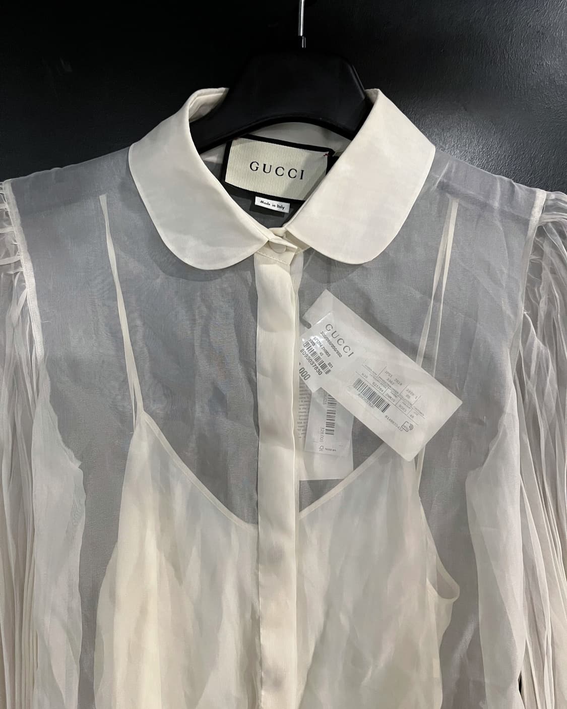 구찌 플리츠 슬리브 화이트 셔츠 상품이미지3