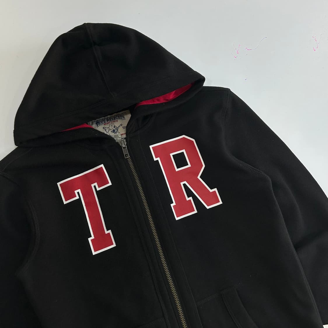 Truereligion 트루릴리젼 데드스탁 레드로고 백포인트 후드집업   상품이미지5