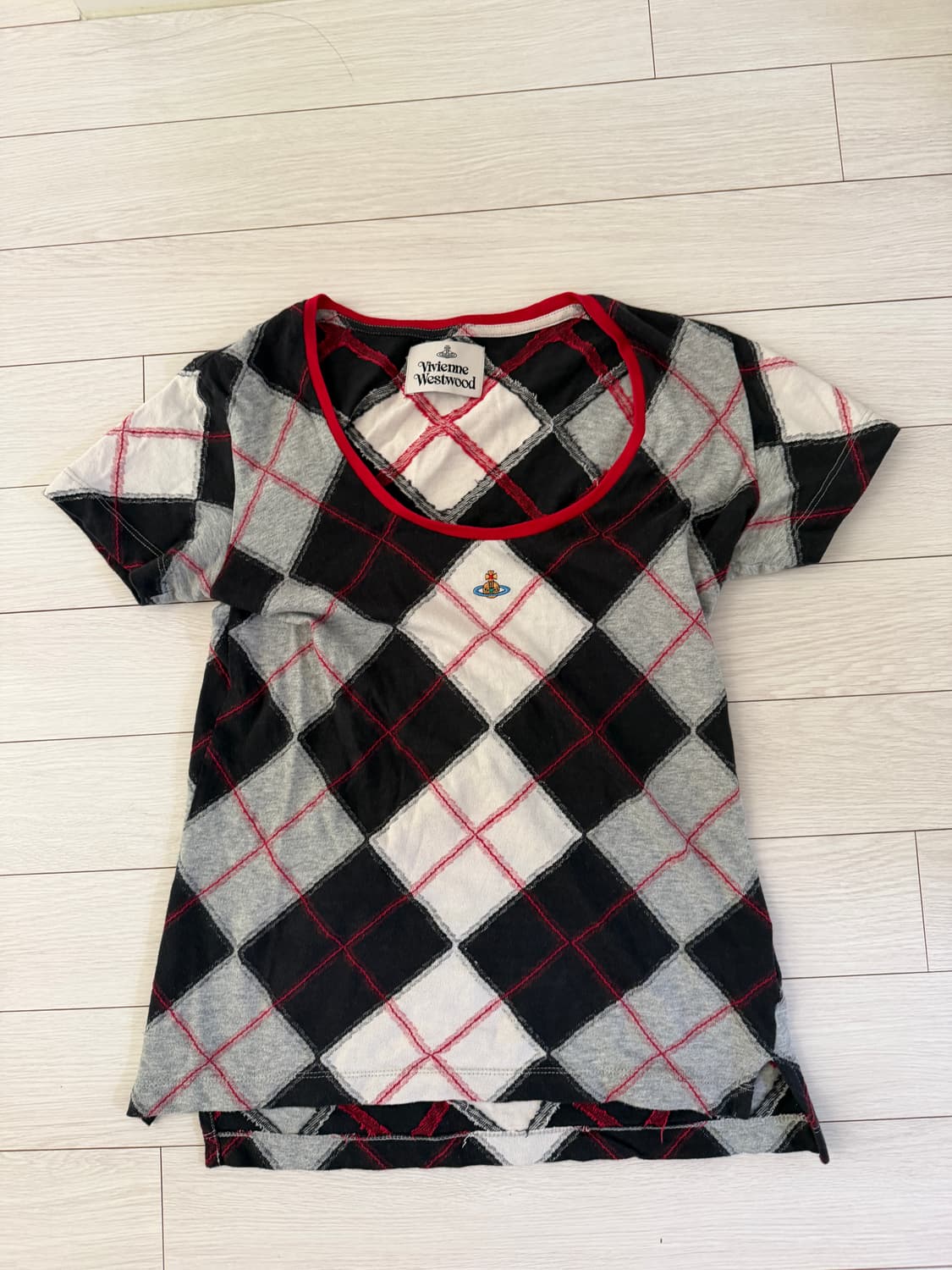 비비안웨스트 lolo 아가일 티셔츠 상품이미지1