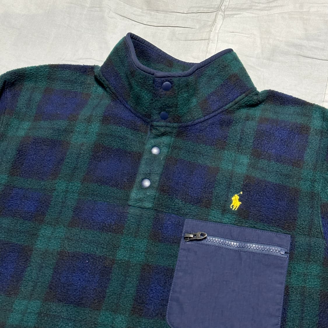 XL 폴로랄프로렌 후리스 타탄체크 아노락 상품이미지1