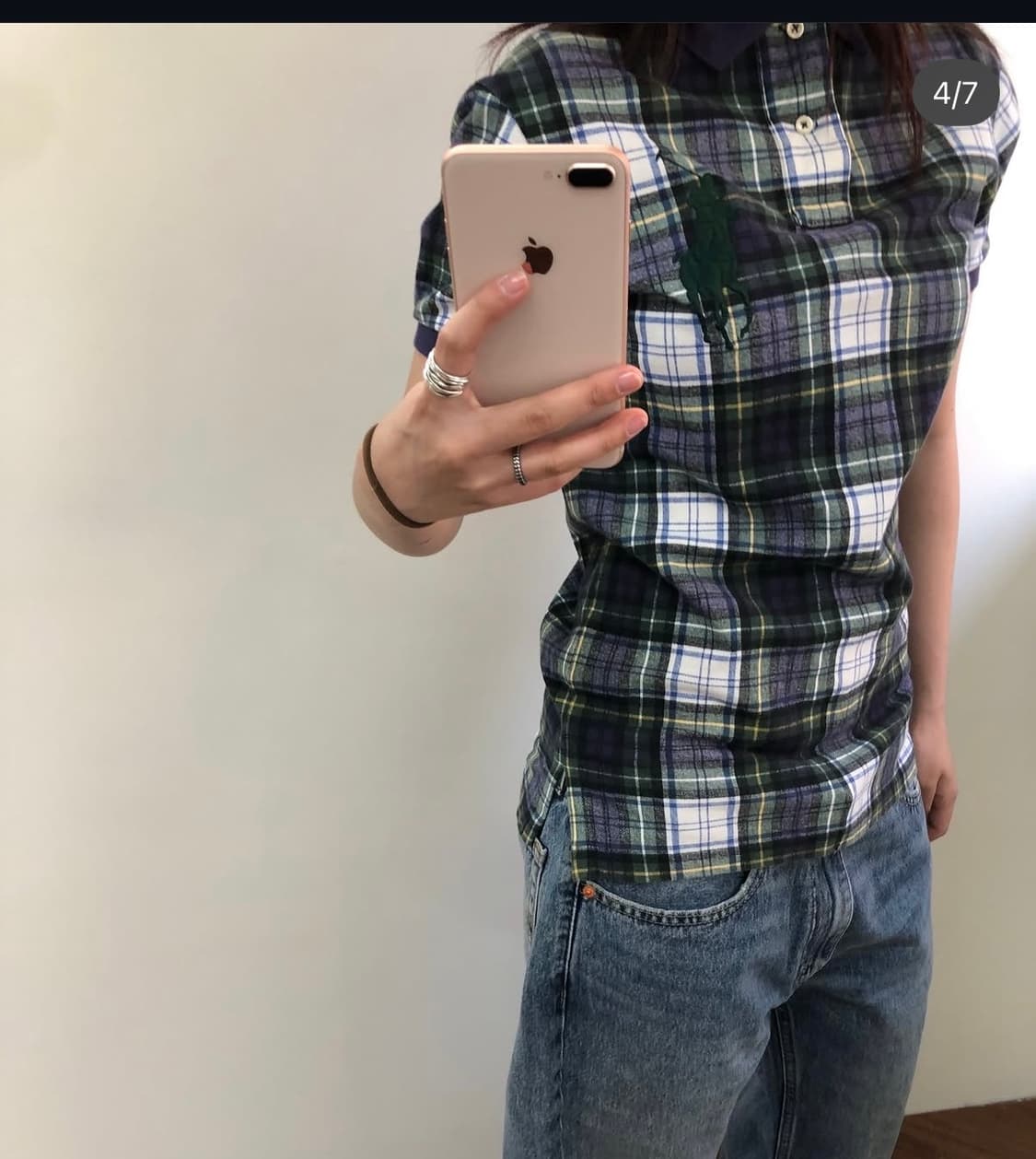 폴로 빅포니 체크 피케 셔츠 상품이미지1