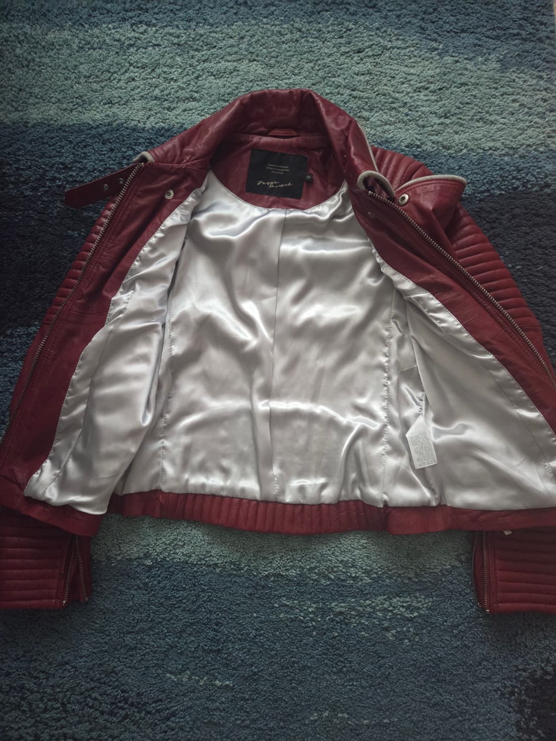 제시뉴욕 가죽 라이더자켓 66사이즈 버건디 상품이미지4