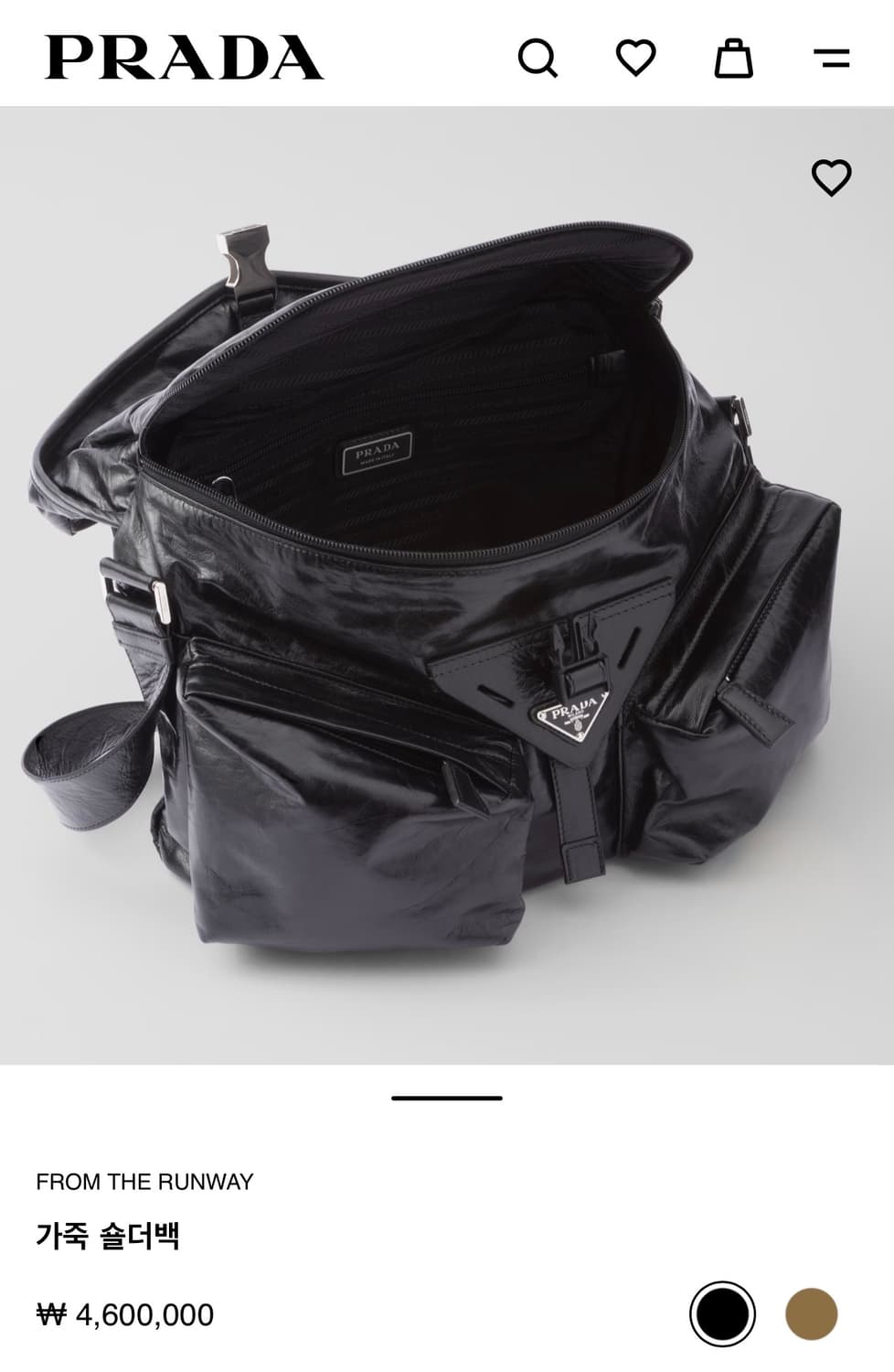 프라다 남성 가죽 크로스백 숄더백 블랙 팝니다 상품이미지7