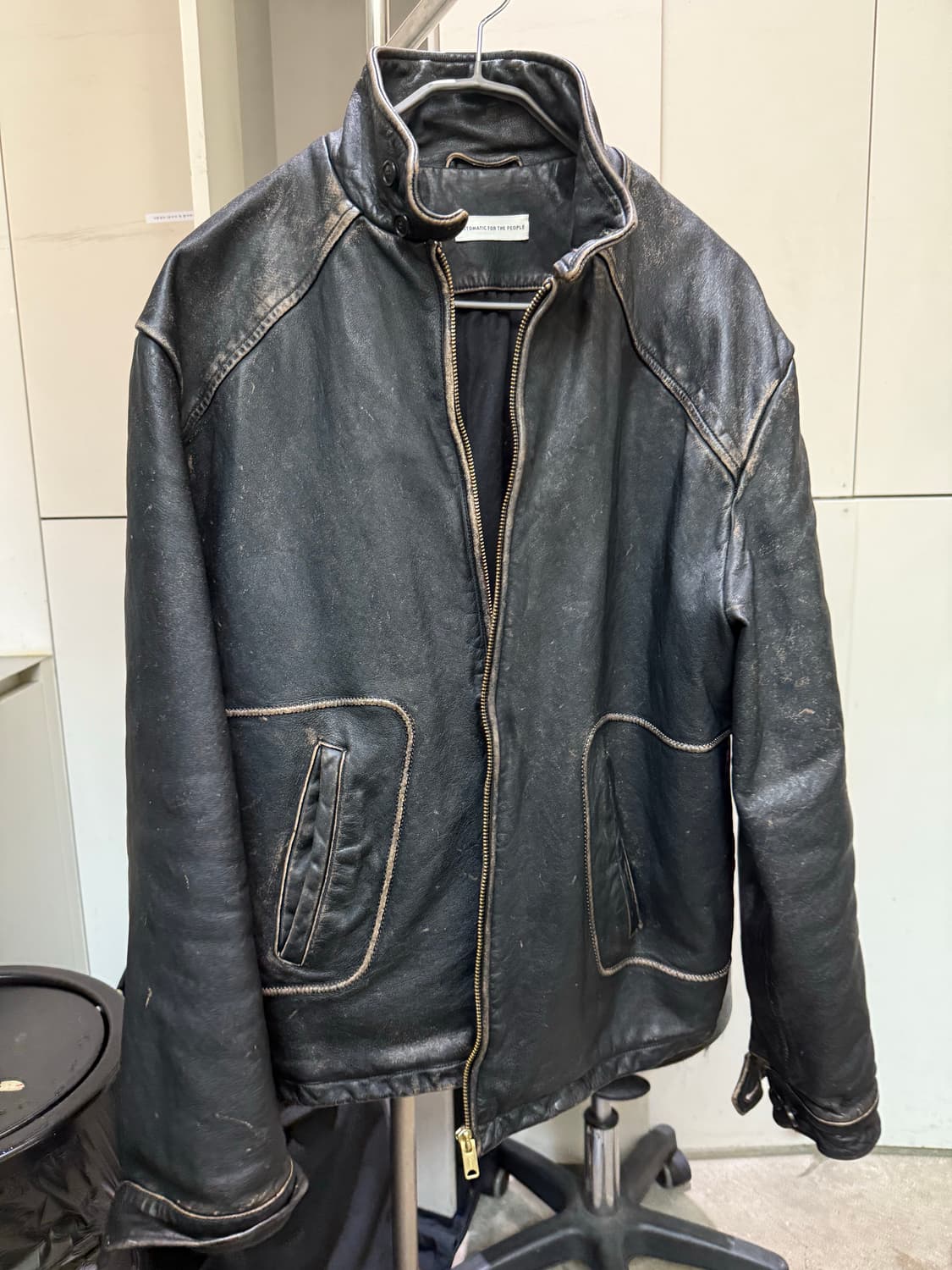 오토매틱포더피플 파이핑레더자켓 mk2 2사이즈 상품이미지1