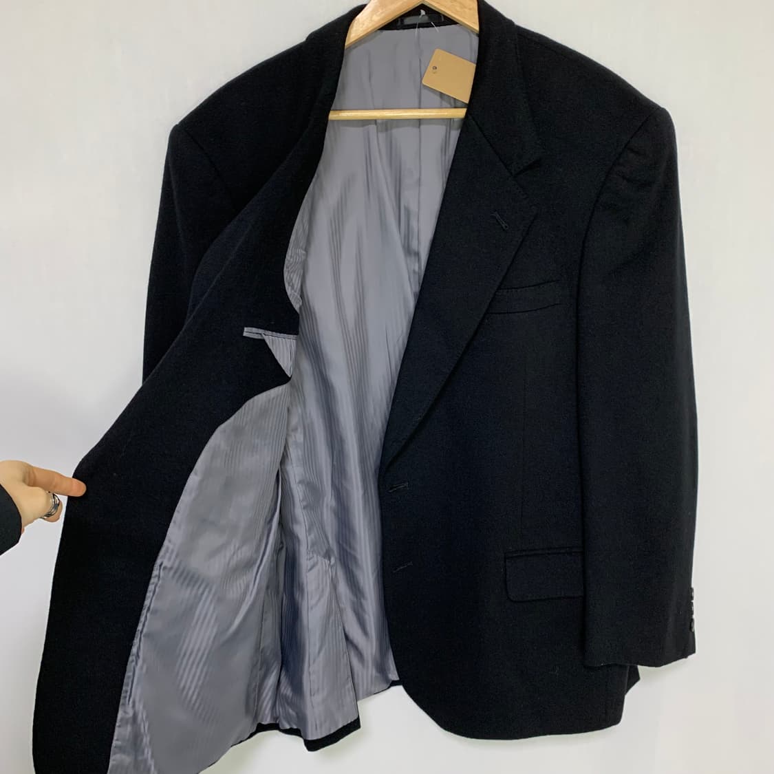 퓨어 캐시미어 100 블랙 남성 자켓 블레이저 빈티지 100 상품이미지3