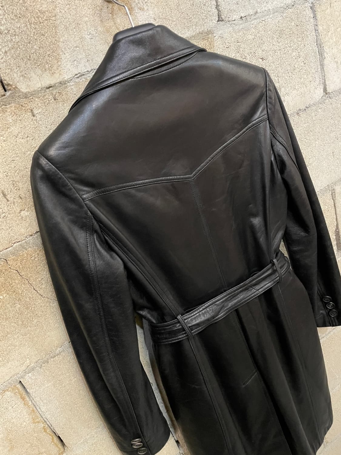 빈티지 레더 트렌치 코트  상품이미지6