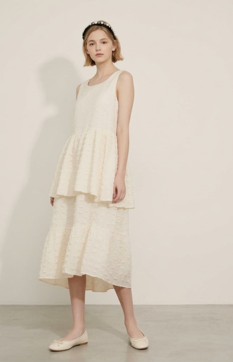 (새상품,크림색상)오즈세컨 원피스 44사이즈 상품이미지1