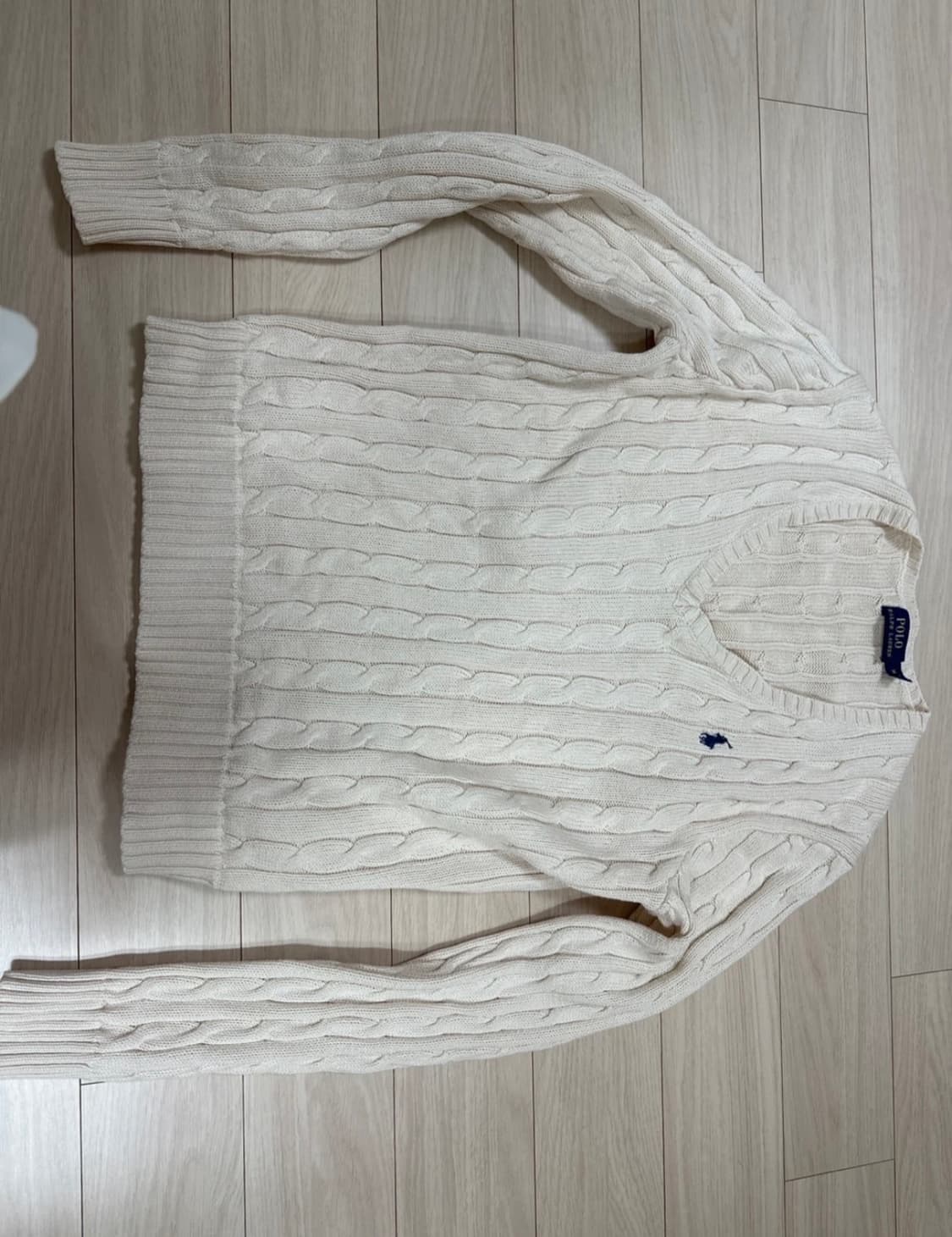 폴로 케이블 니트 아이보리 M 상품이미지1