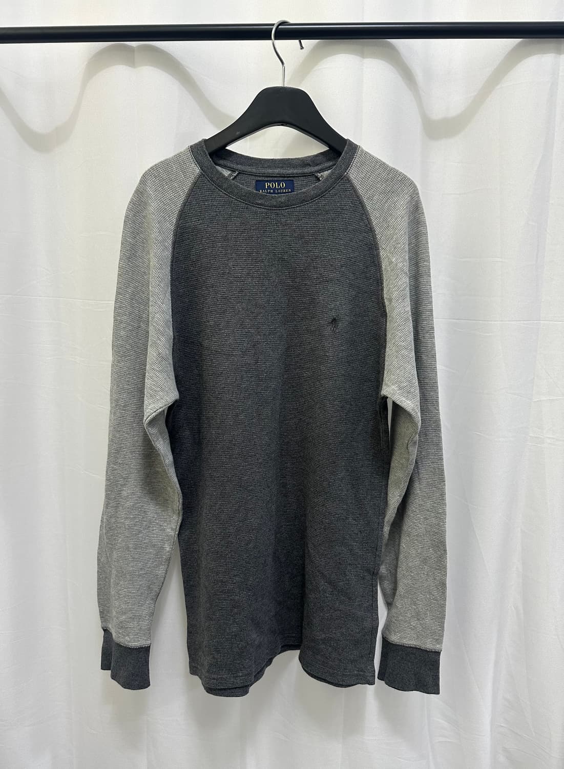 폴로 랄프로렌 레글런 투톤 와플 롱 슬리브 m 상품이미지2
