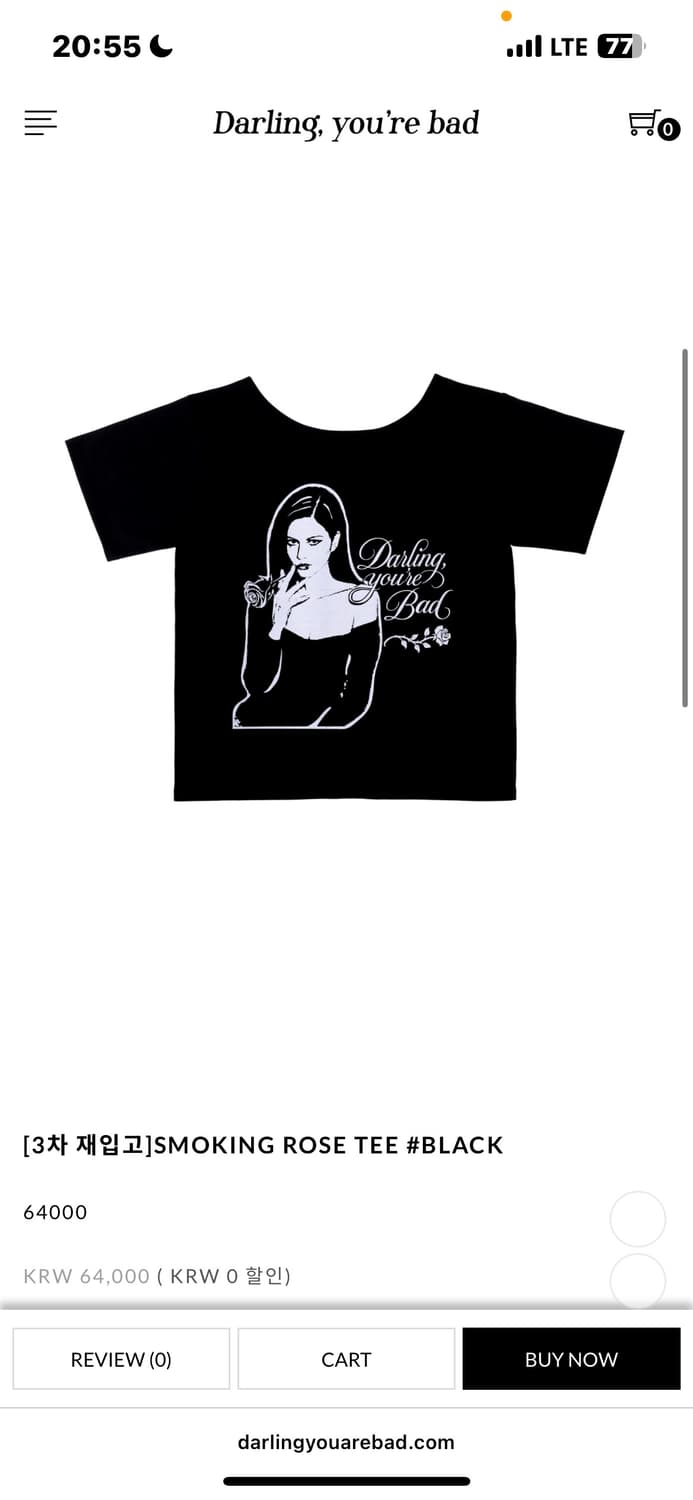 SMOKING ROSE TEE #BLACK 상품이미지1