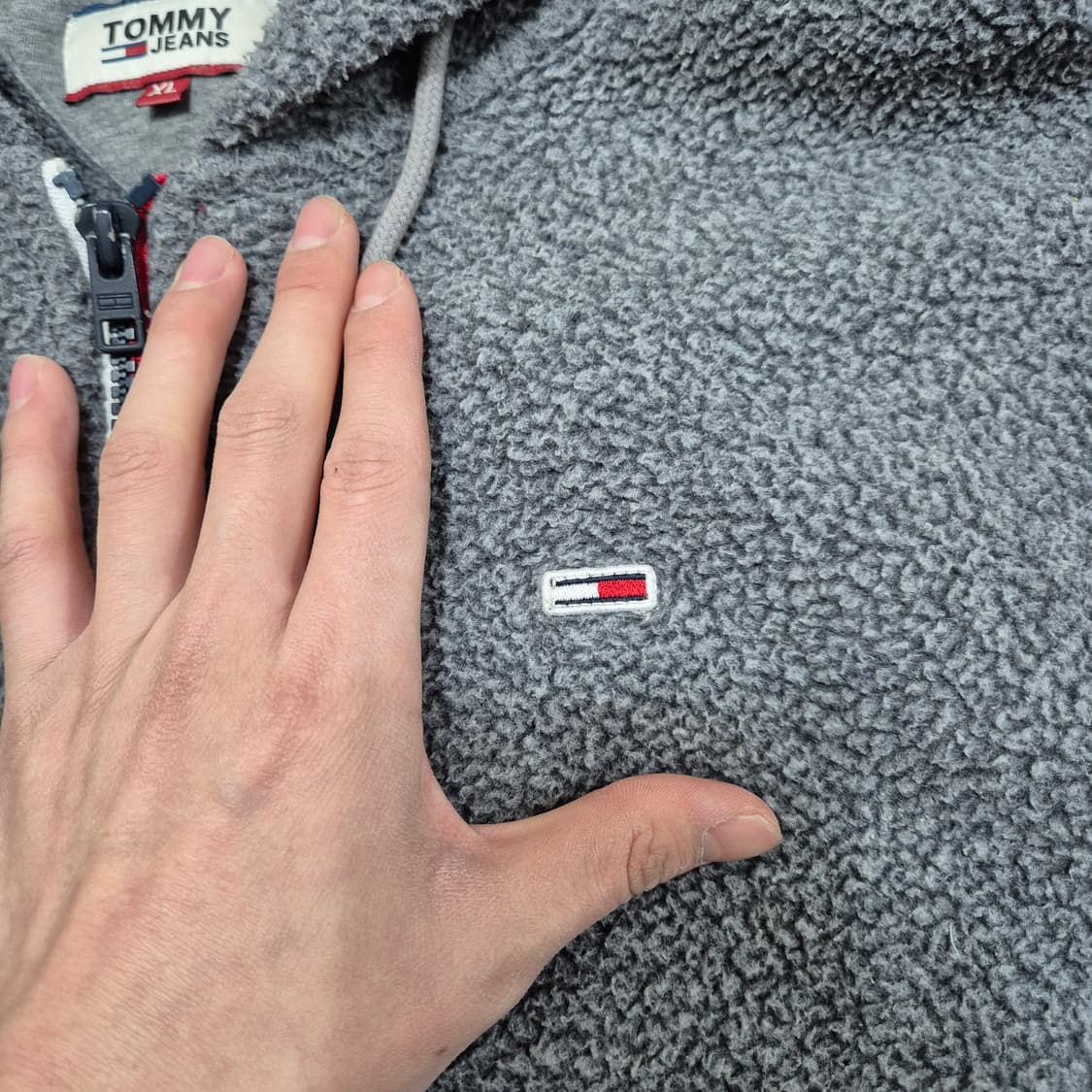 타미힐피거 진스 TJ 로고 후드 후리스 플리스 자켓 XL(105) 상품이미지6