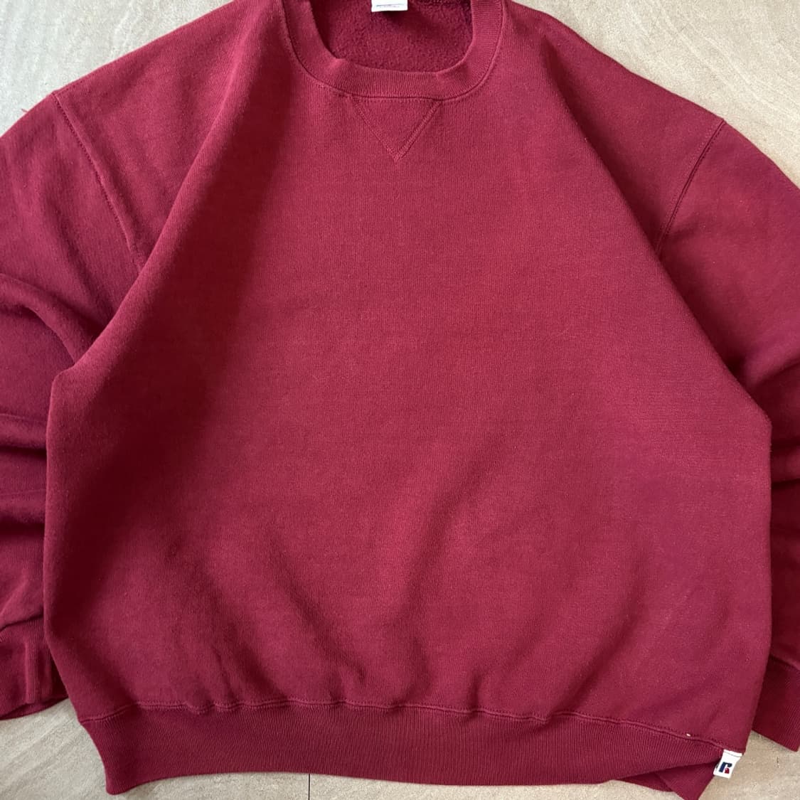 90s Russell 90년대 생산 러셀 블랭크 버건디 스웻셔츠 상품이미지4