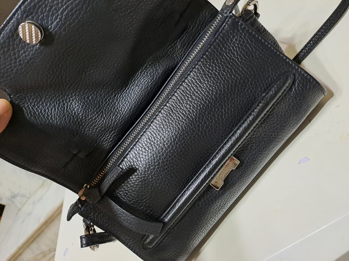 자넬라토 니나 스몰 베이비 블랙 가죽 미니 핸드백(정품) 상품이미지6